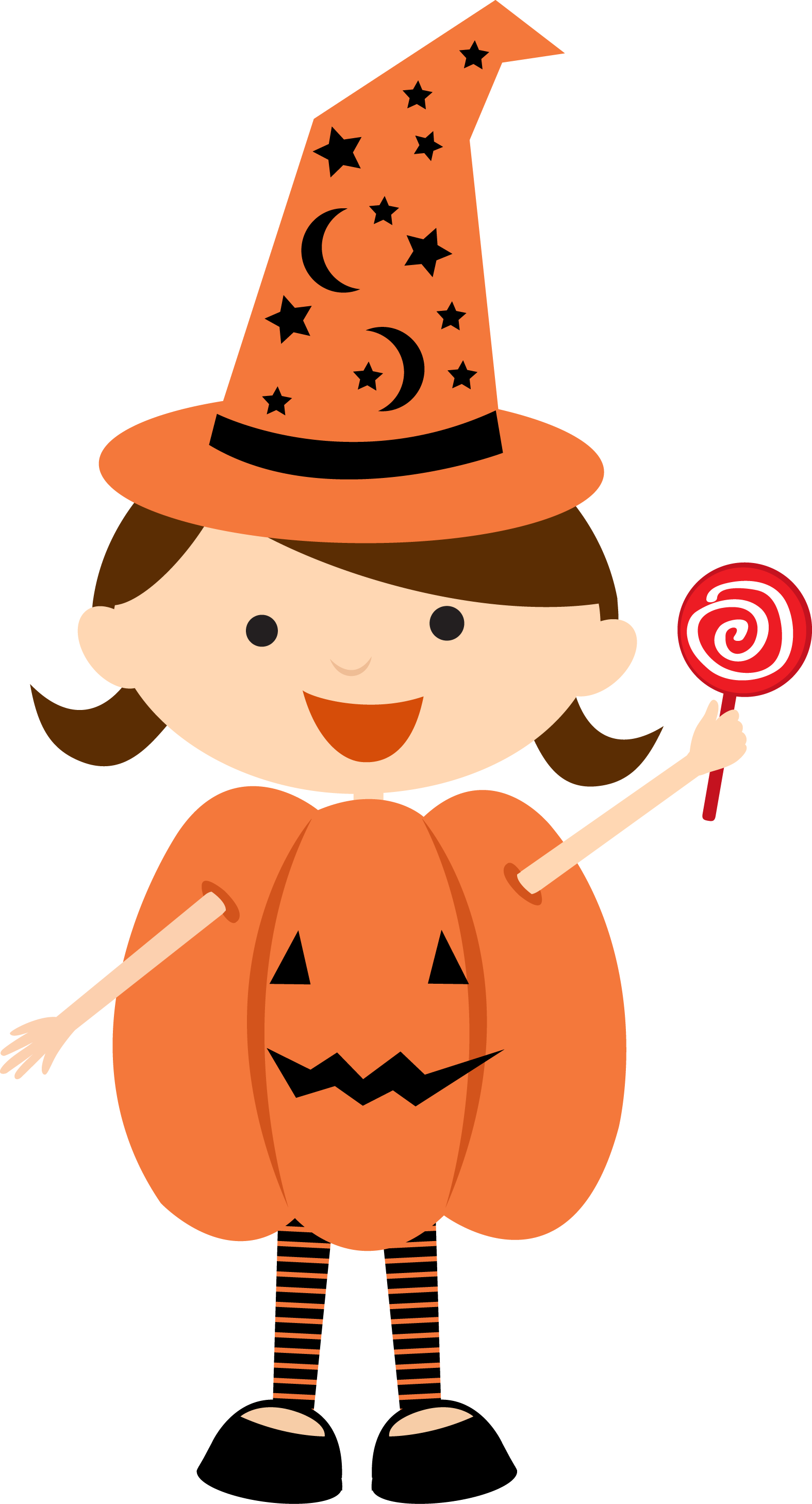 Childin Pumpkin Costumewith Lollipop.png PNG