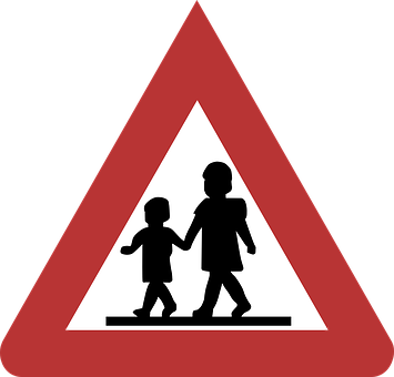 Children Crossing Sign PNG