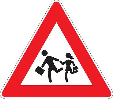 Children Crossing Sign PNG