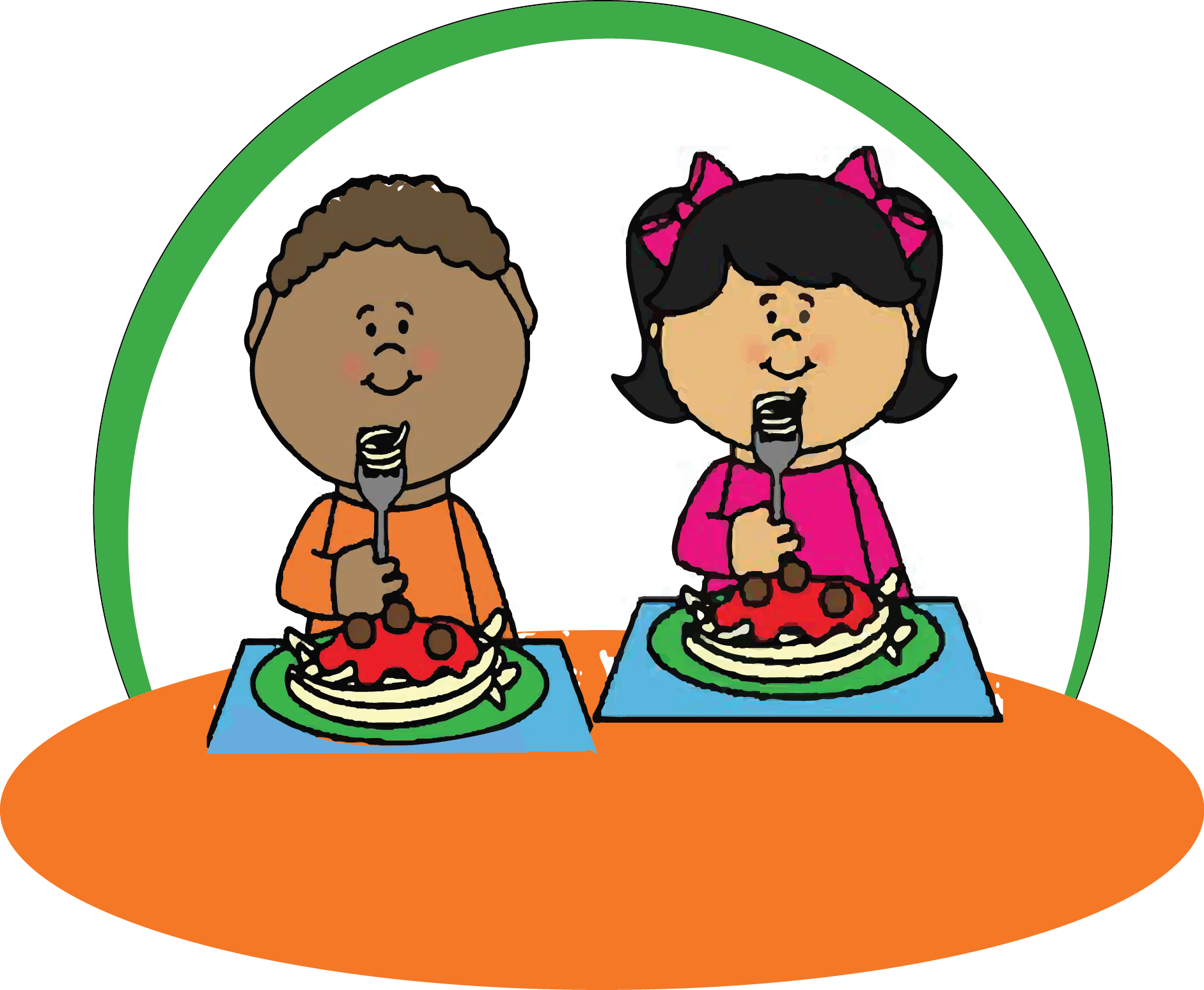 Children Enjoying Dessert PNG