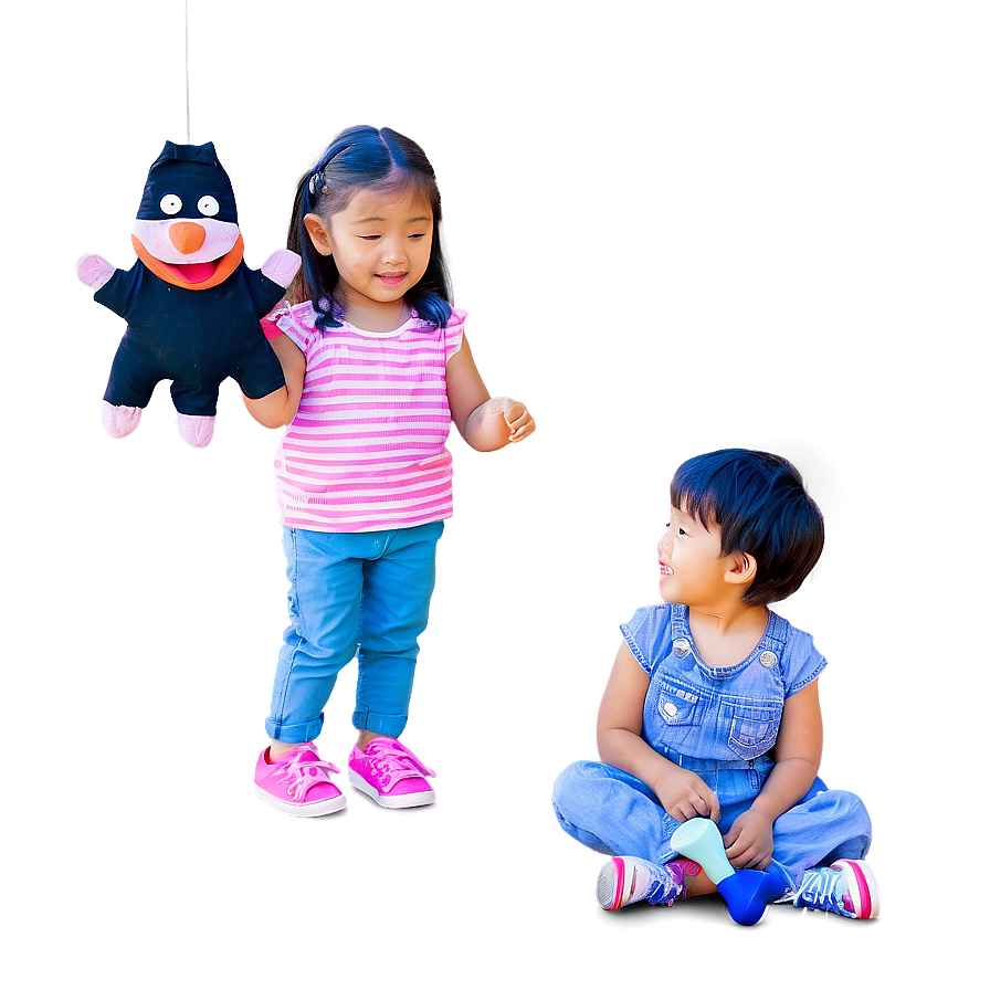 Children Playing With Puppets Png Aob PNG