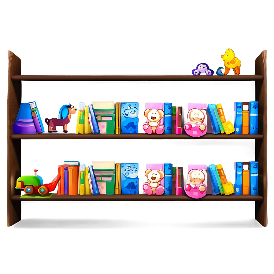 Children's Bookshelf Theme Png Cta PNG