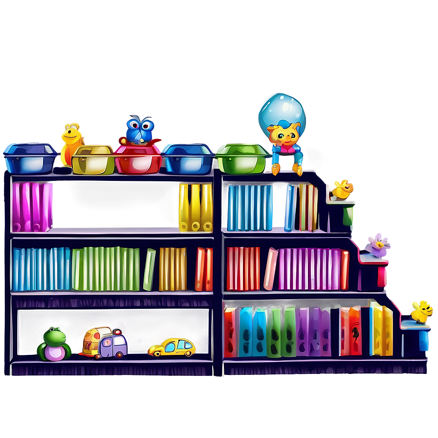 Children's Bookshelf Theme Png Niw PNG