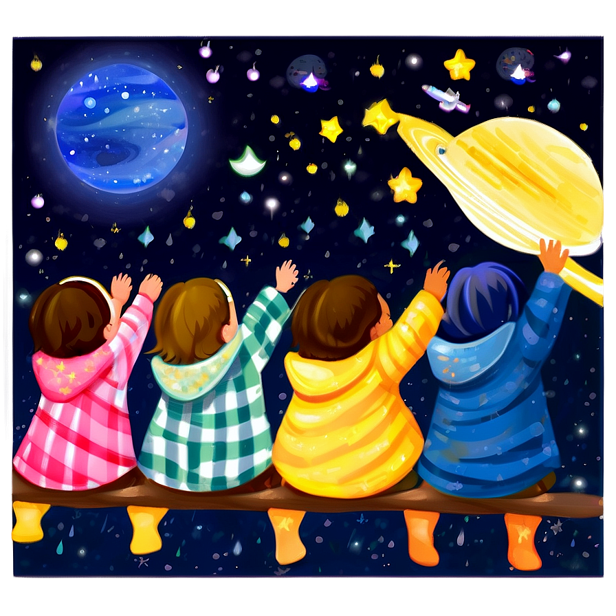 Children Star Gazing Png Rgy5 PNG