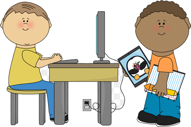 Children Using Technology PNG