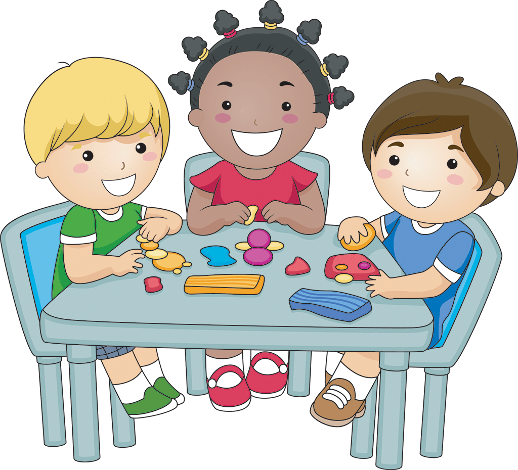 Children_ Playing_with_ Playdough PNG
