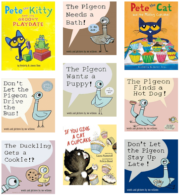 Childrens Book Covers Collage Pete The Cat Pigeon Series PNG