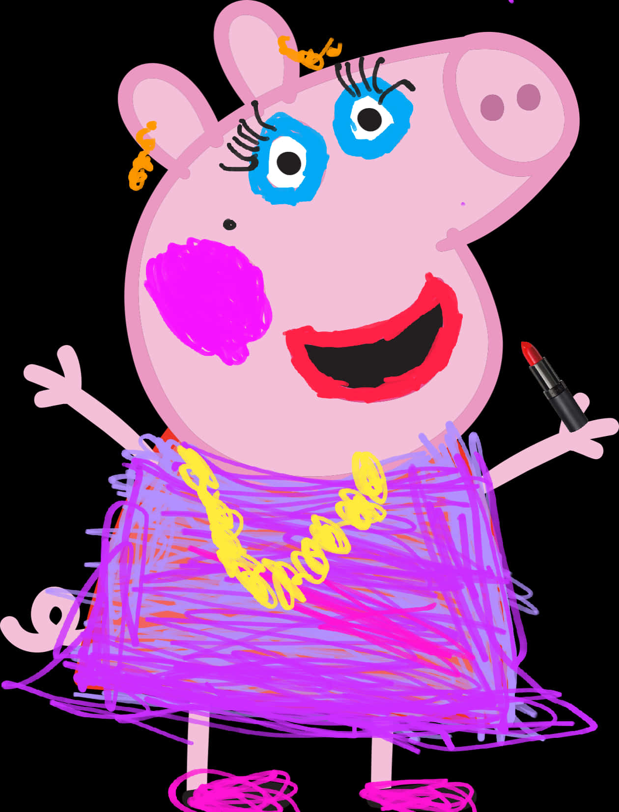Childs Drawingof Peppa Pig PNG