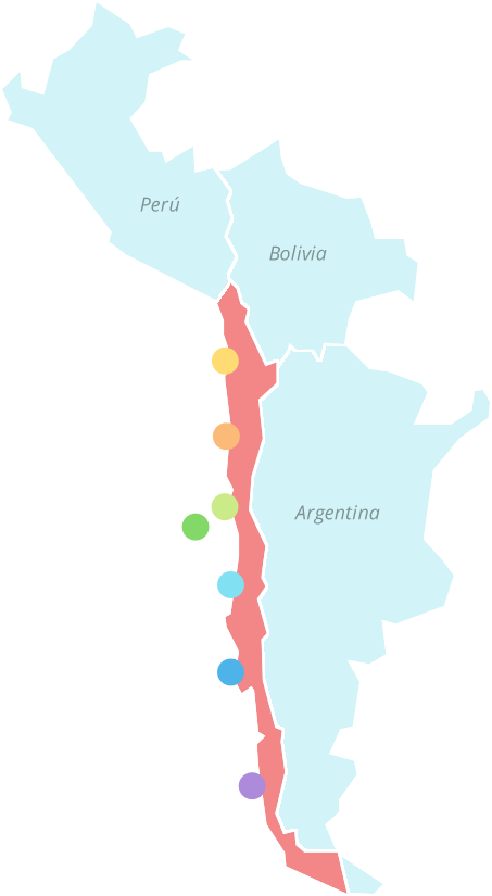 Chile Bordering Countriesand Major Cities Map PNG