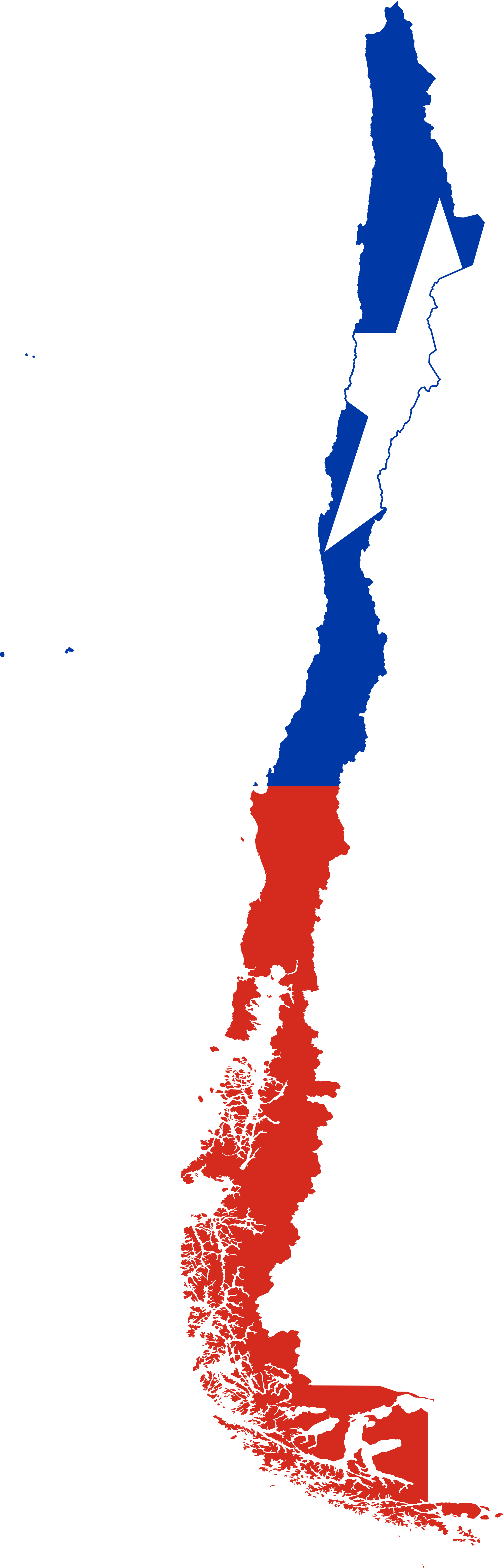 Chile Flag Map Outline PNG