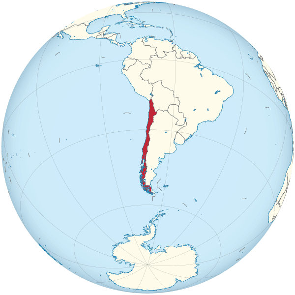 Chile Highlightedon Global Map PNG