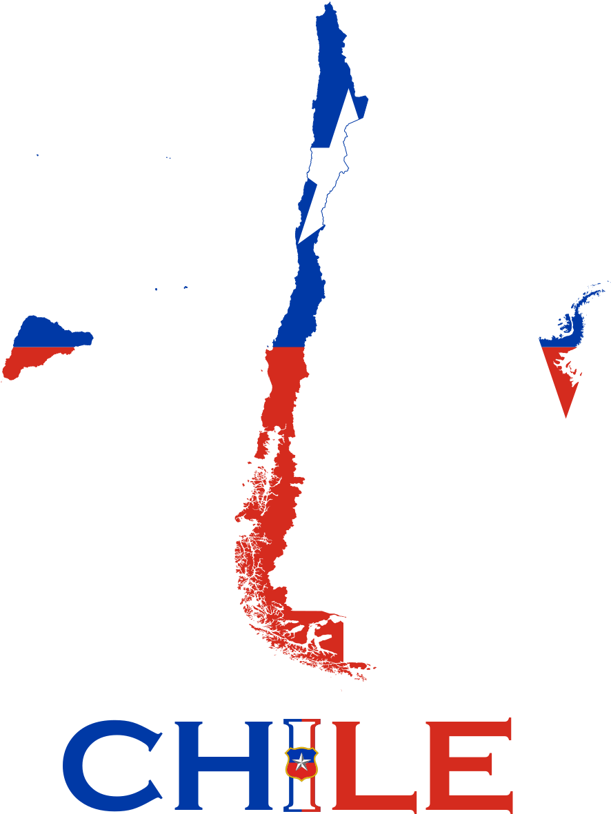 Chile Map Graphicwith Flag Colors PNG