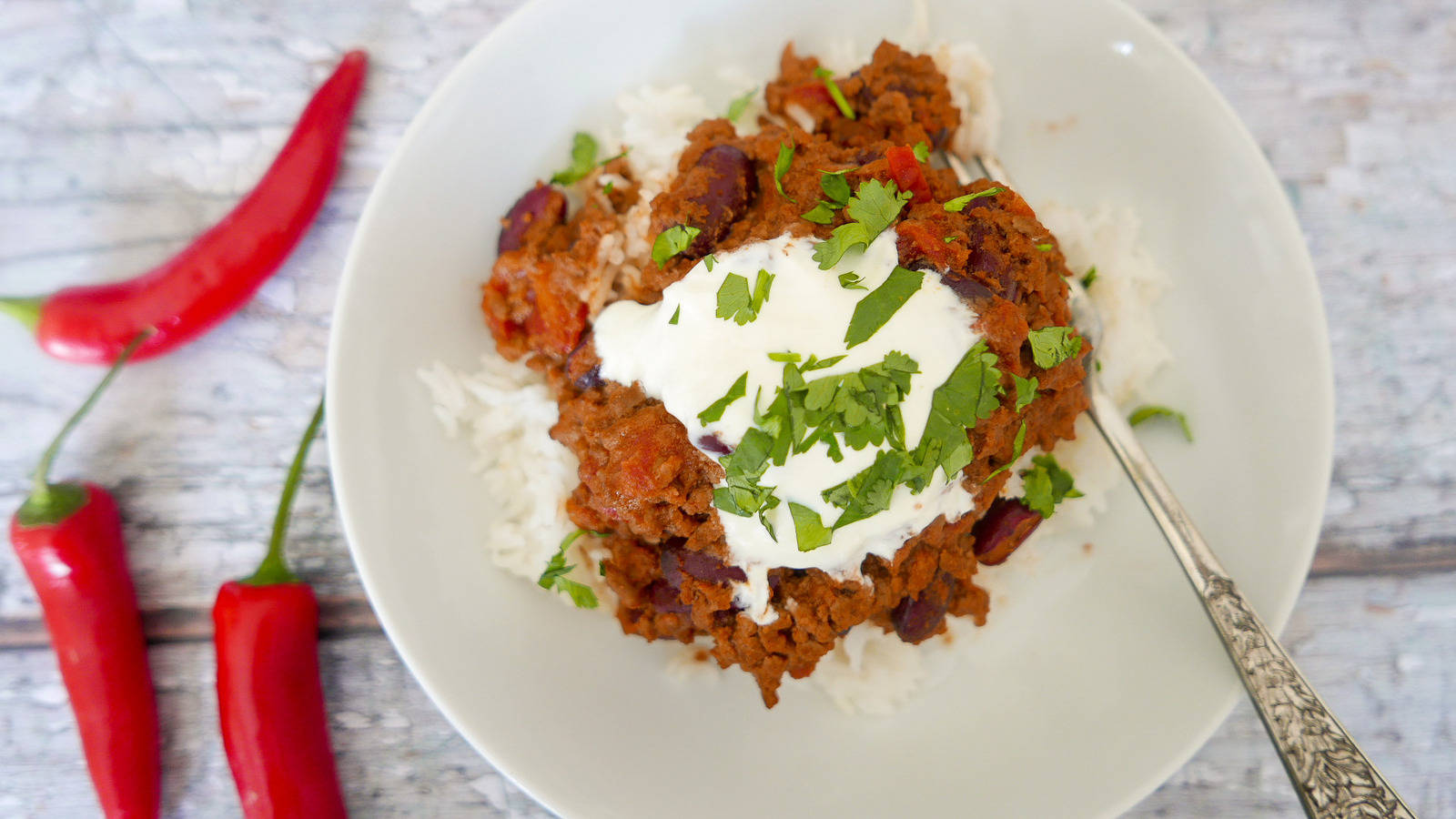 Chili Con Carne Rice Toppings Wallpaper