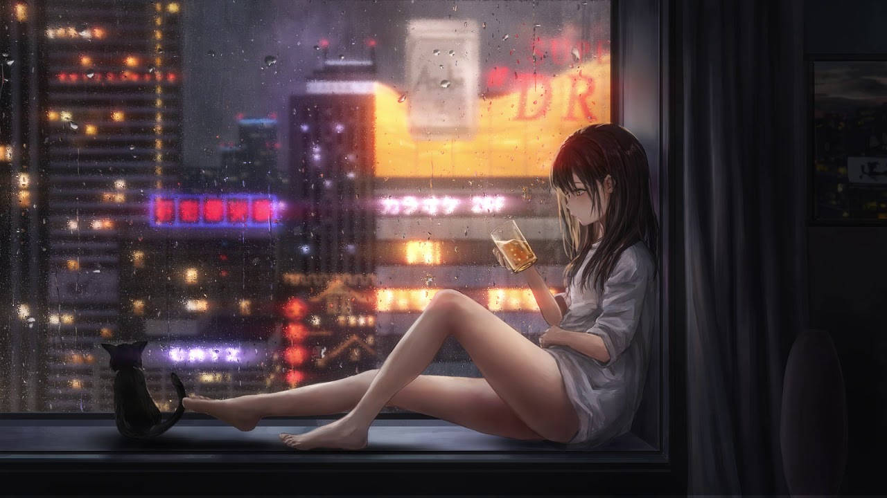 En afslappende anime-aften Wallpaper