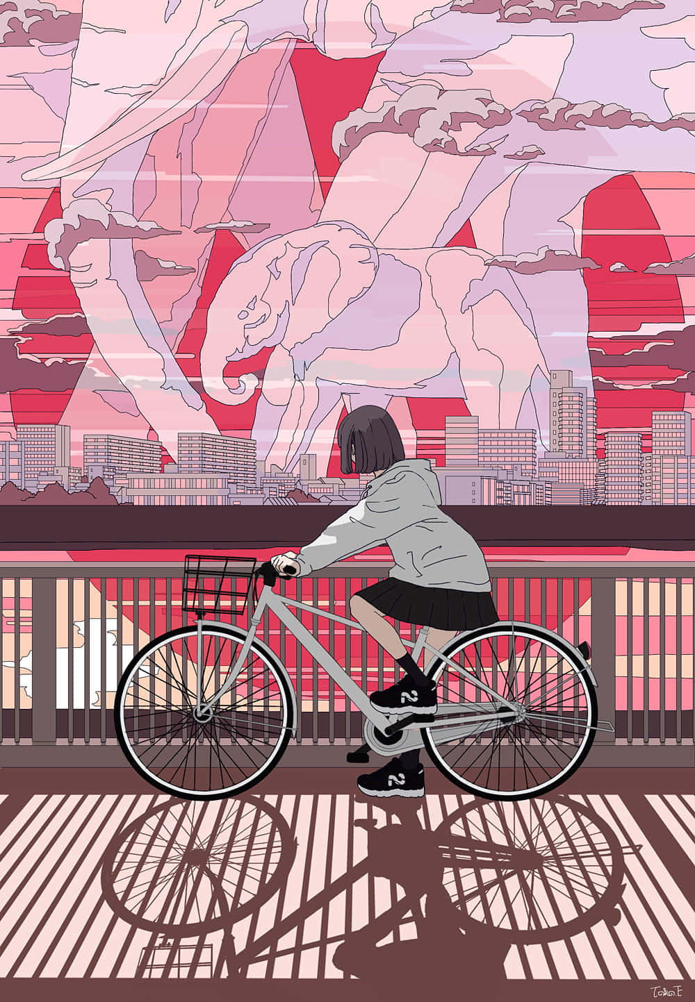 Enkvinna Som Cyklar Wallpaper