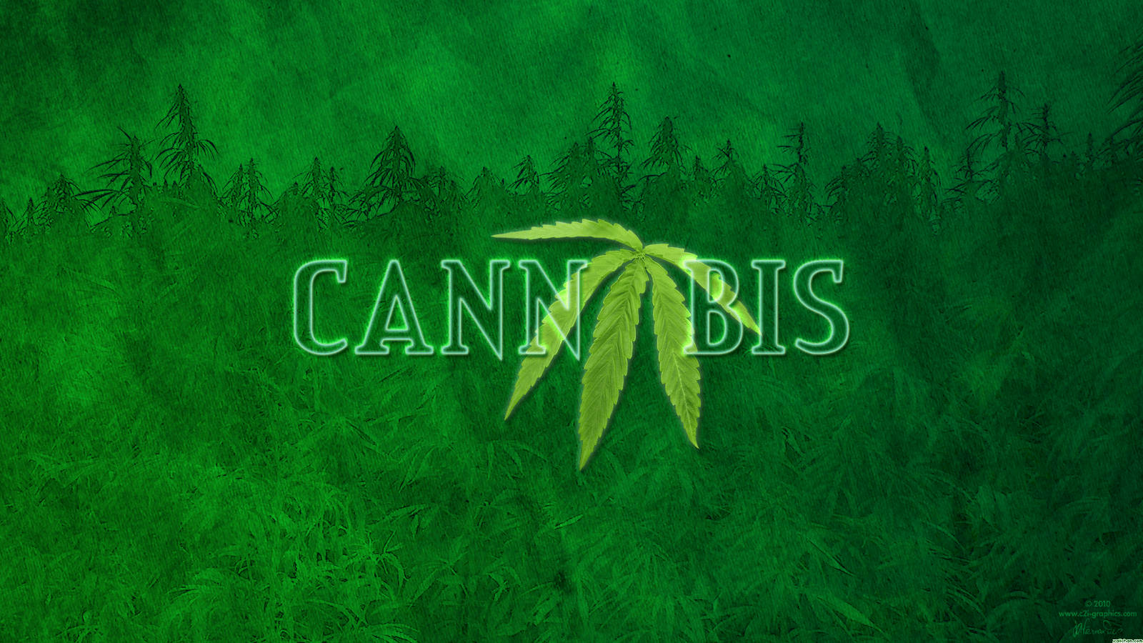 Relájatecon El Fondo De Pantalla Verde De Cannabis Fondo de pantalla