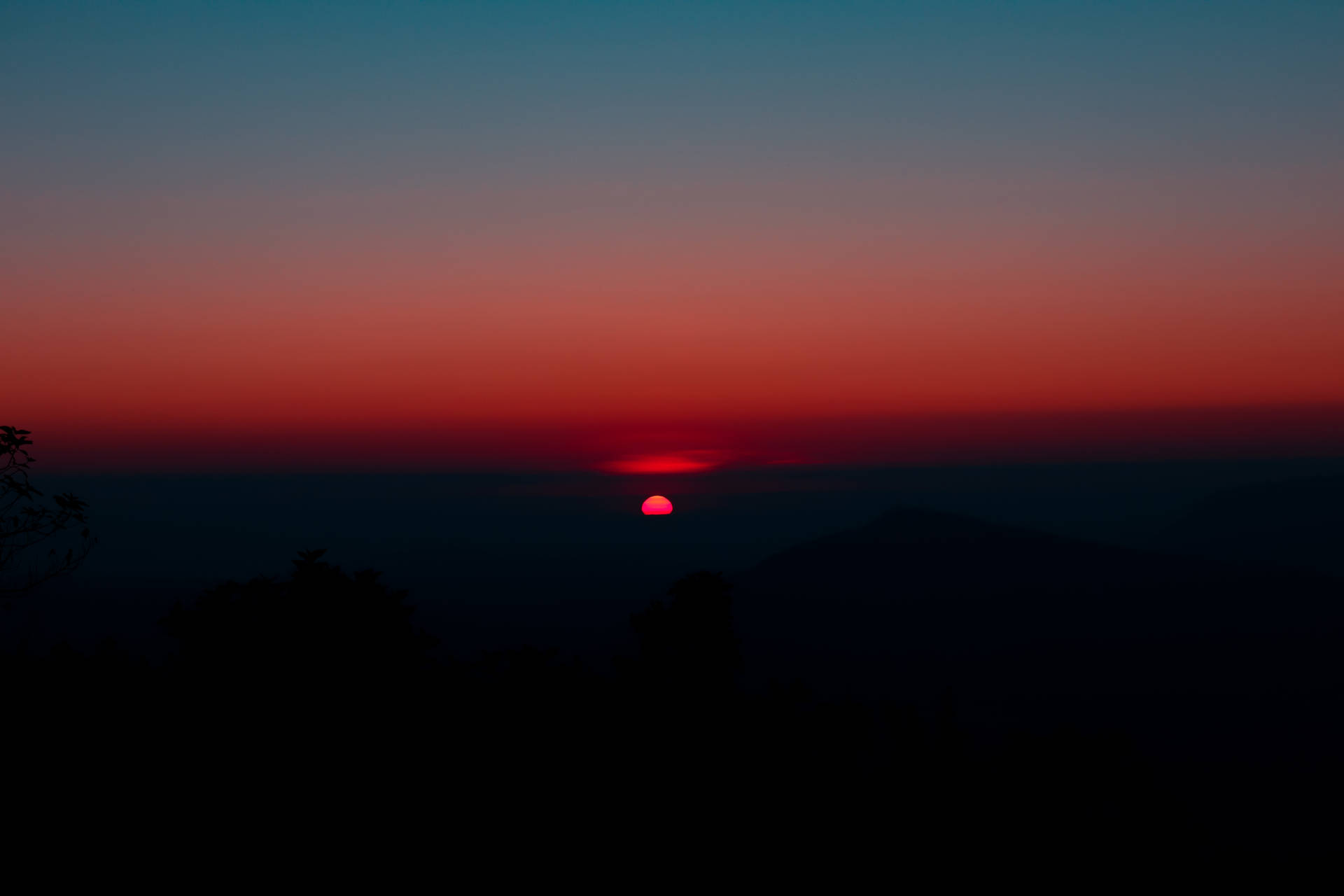 Chill Mountain Silhouette During Sunset Picture