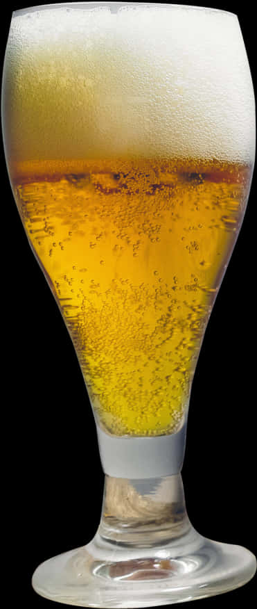 Chilled Beer Glass Frothy Head PNG