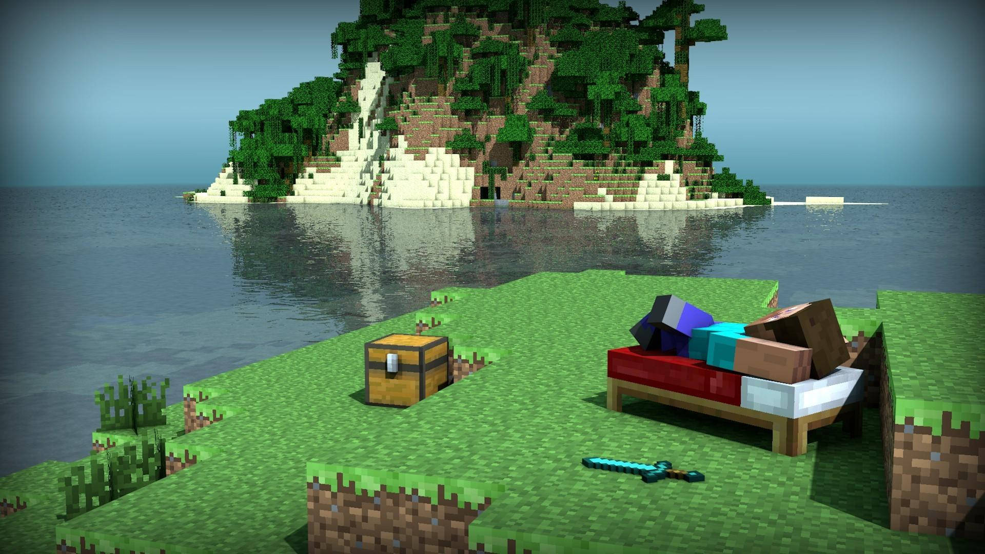 Chilling Minecraft Herobrine Ocean Background