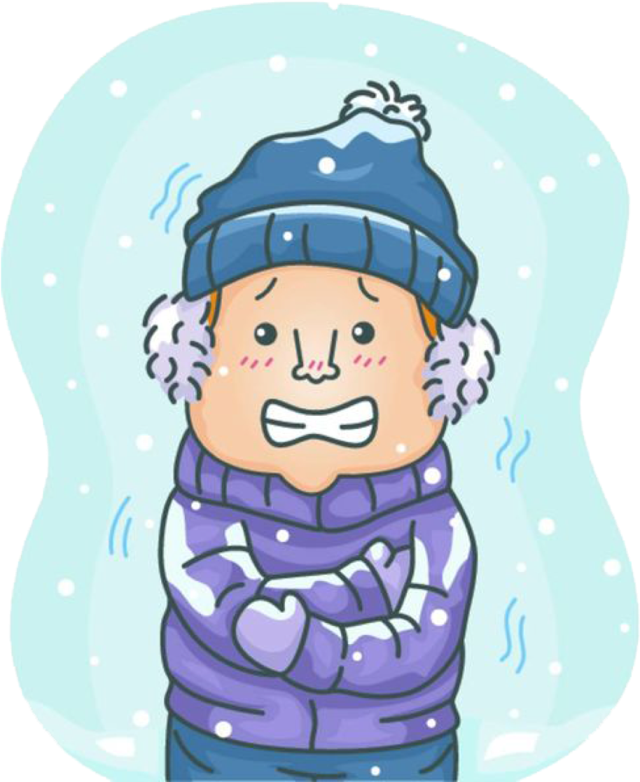 Chilly Winter Cartoon Character PNG