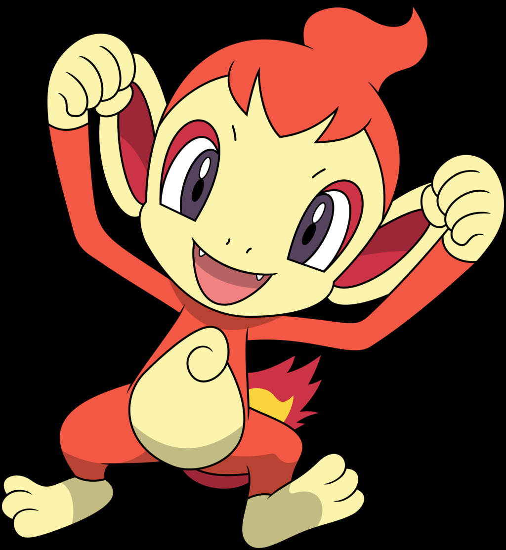 Chimchar Flexing His Arms Illustration Wallpaper