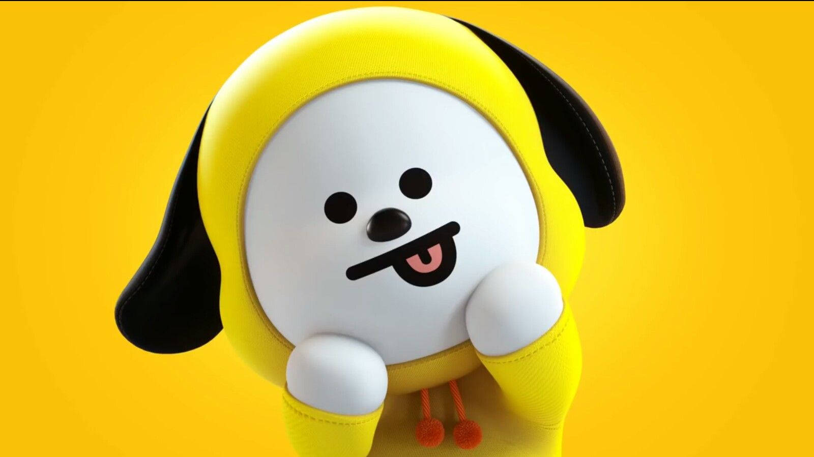 Adorable Chimmy BT21 Stuffed Toy Wallpaper