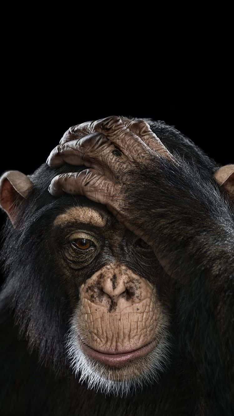 Einglücklicher Schimpanse, Der Einen Sonnigen Tag Im Wald Genießt