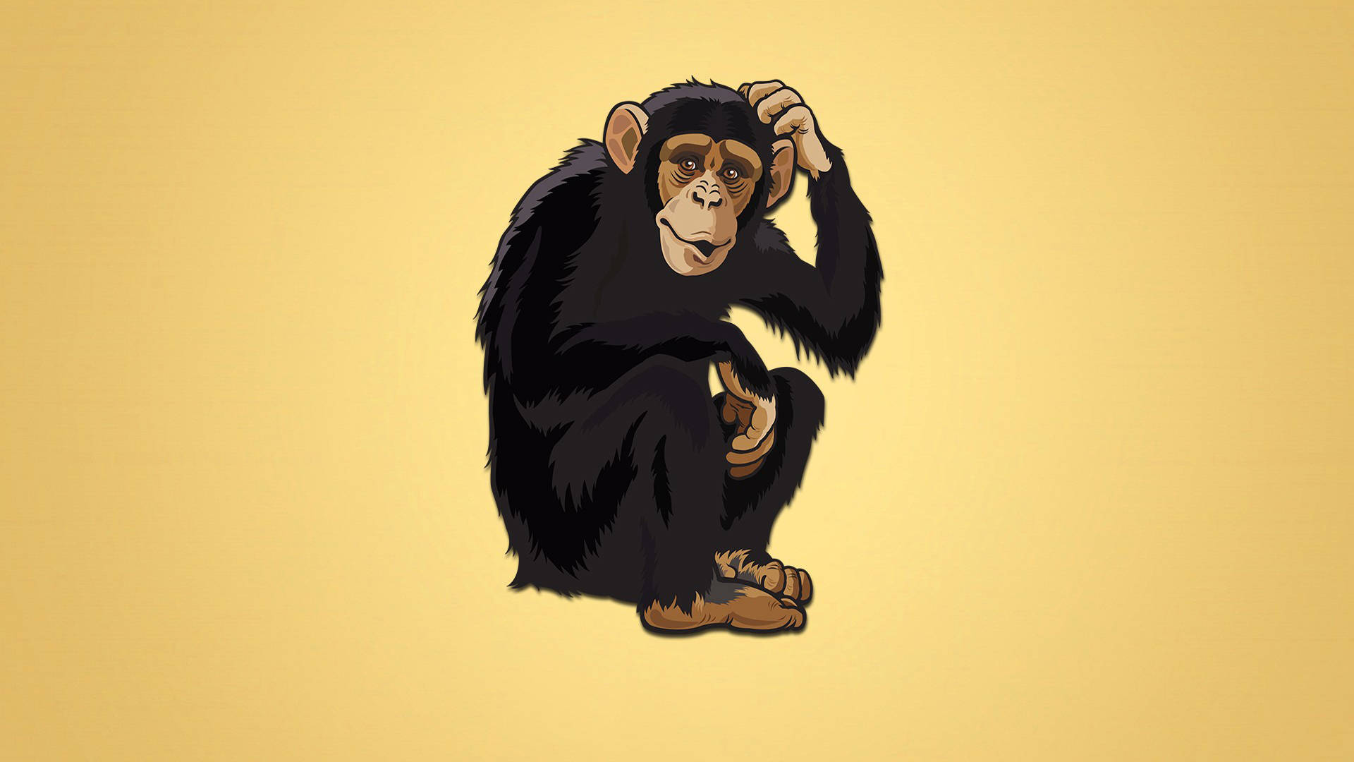 Chimpanzee Cartoon Background Wallpaper