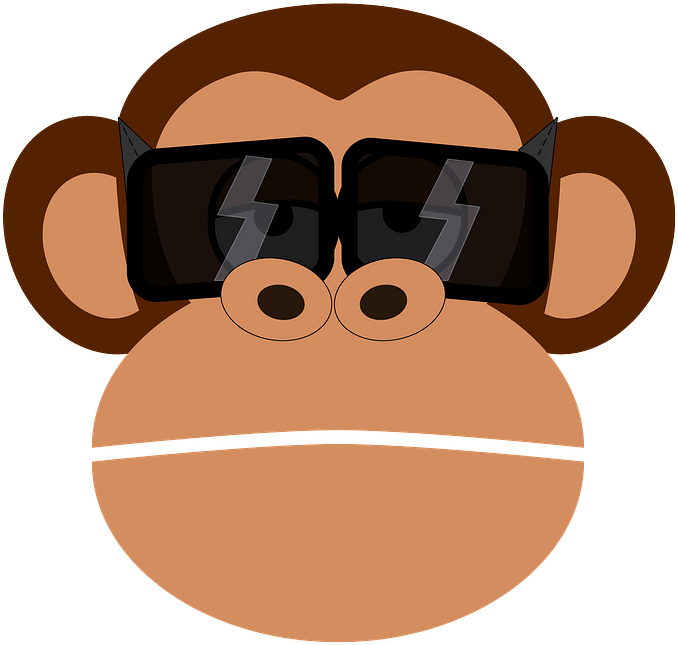 Chimpanzee Cartoonwith Sunglasses PNG