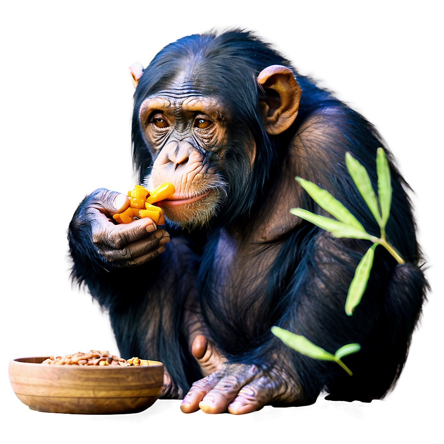 Chimpanzee Enjoying A Meal Png 06112024 PNG