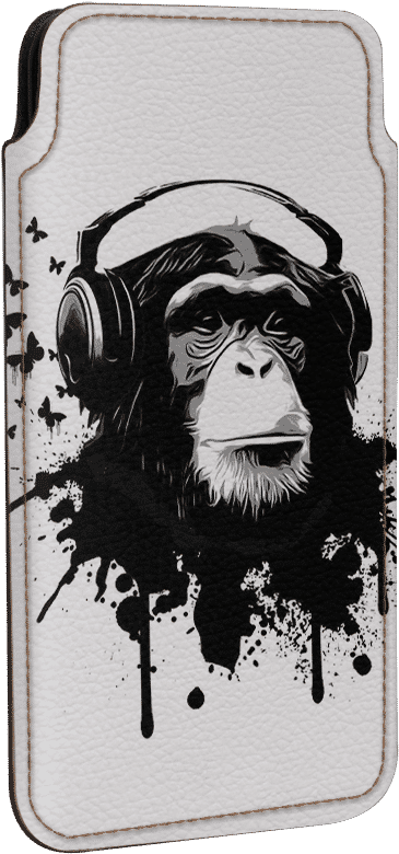 Chimpanzee Headphones Artwork PNG