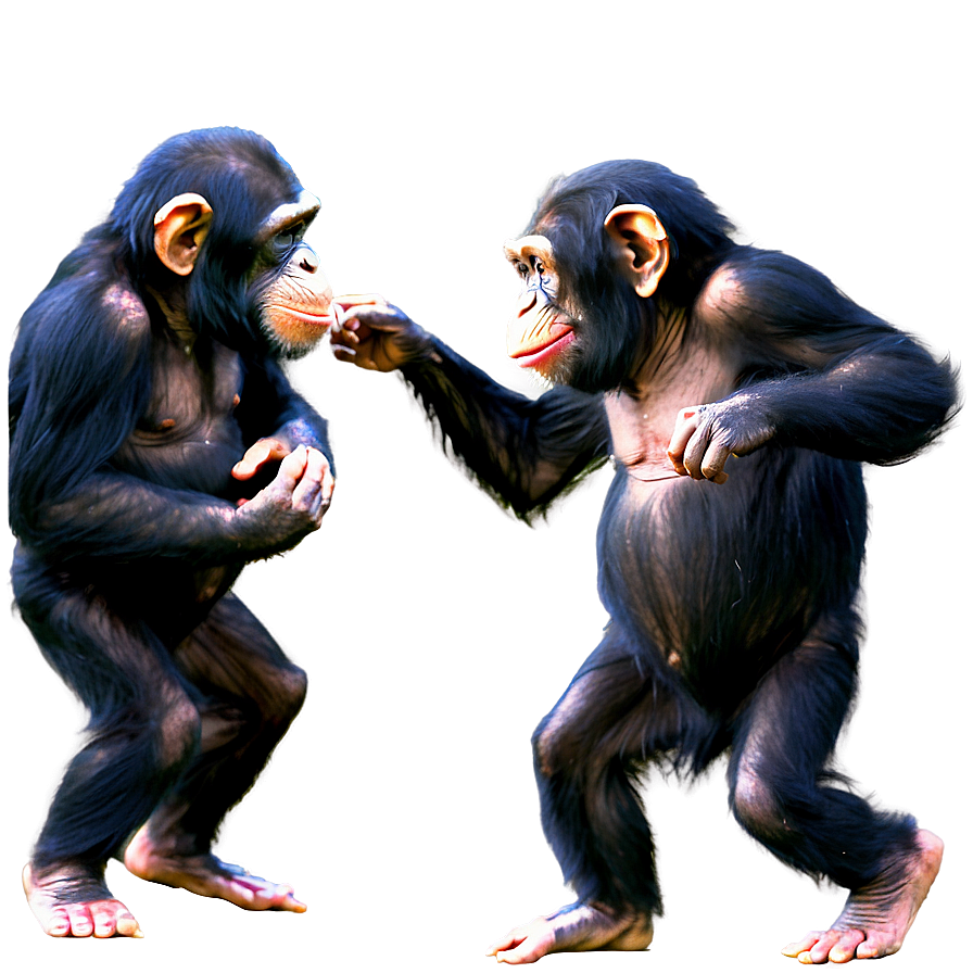Chimpanzee In A Playful Fight Png Unq PNG