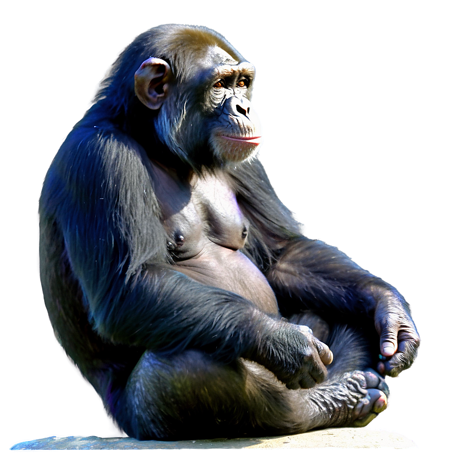 Download Chimpanzee In A Reflective Pose Png 06112024 | Wallpapers.com