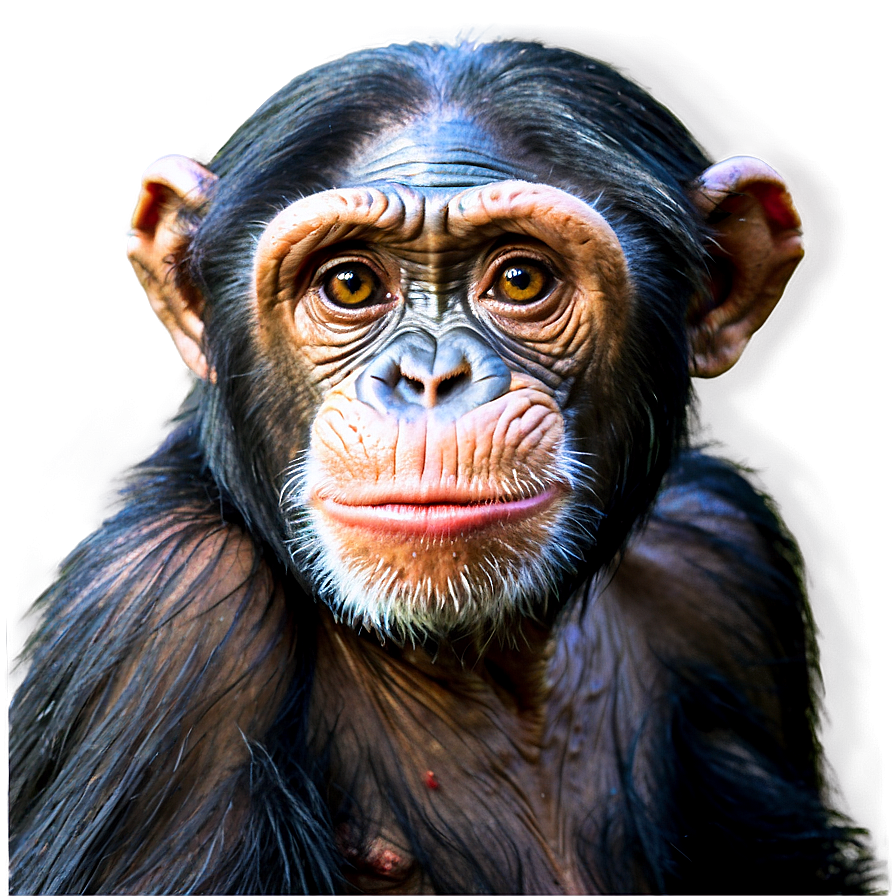 Chimpanzee In A Reflective Pose Png Iiw32 PNG