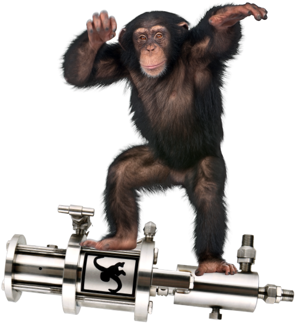 Chimpanzee On Metal Apparatus PNG