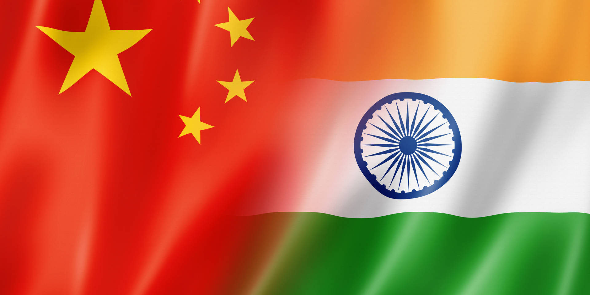 China And India Flag Background