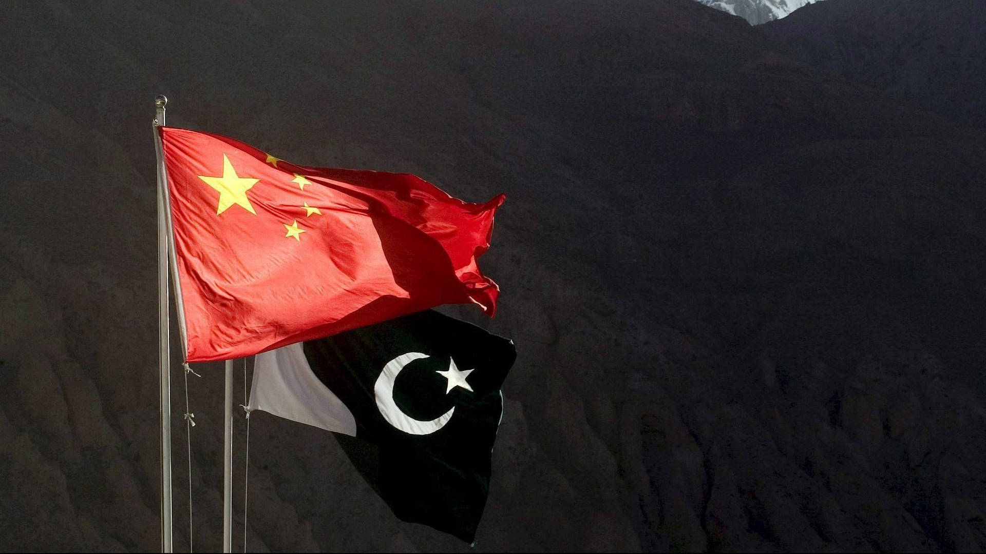 China And Pakistan Flag Background