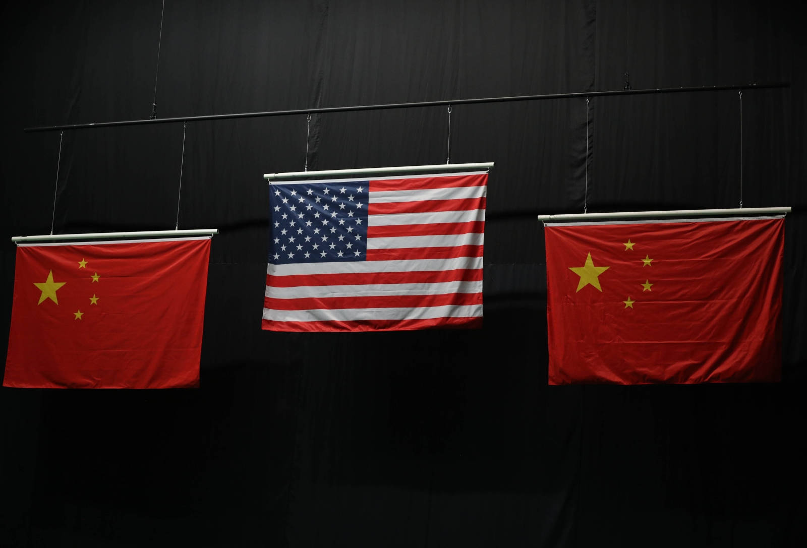 China And Usa Flag Background