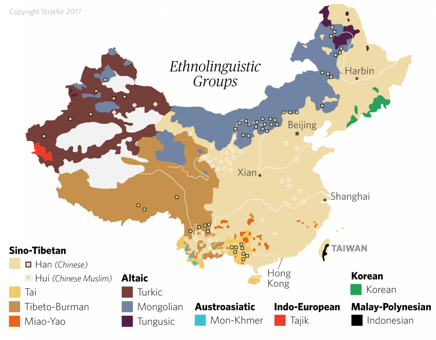 China Ethnolinguistic Groups Map PNG