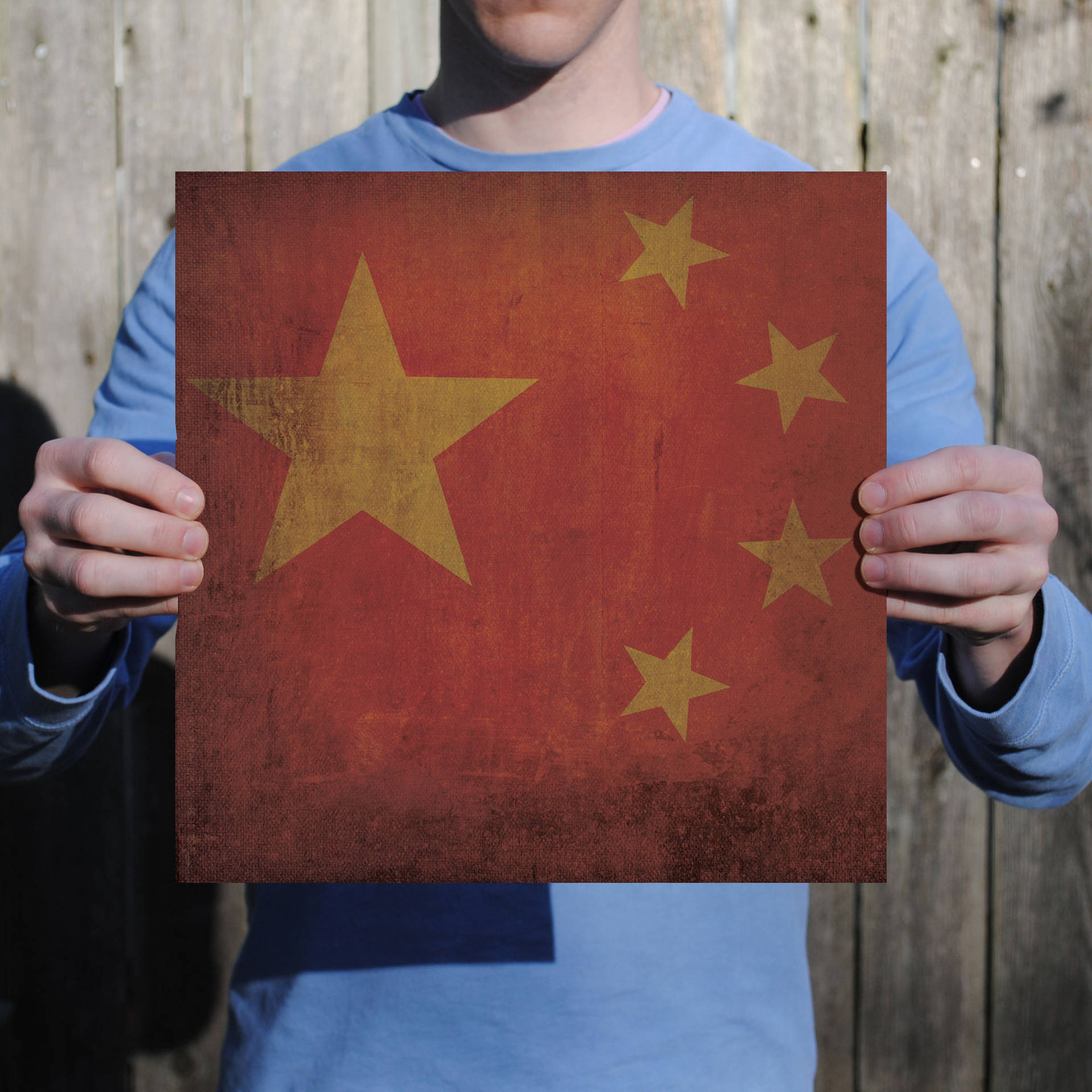 China Flag Hand Held Background