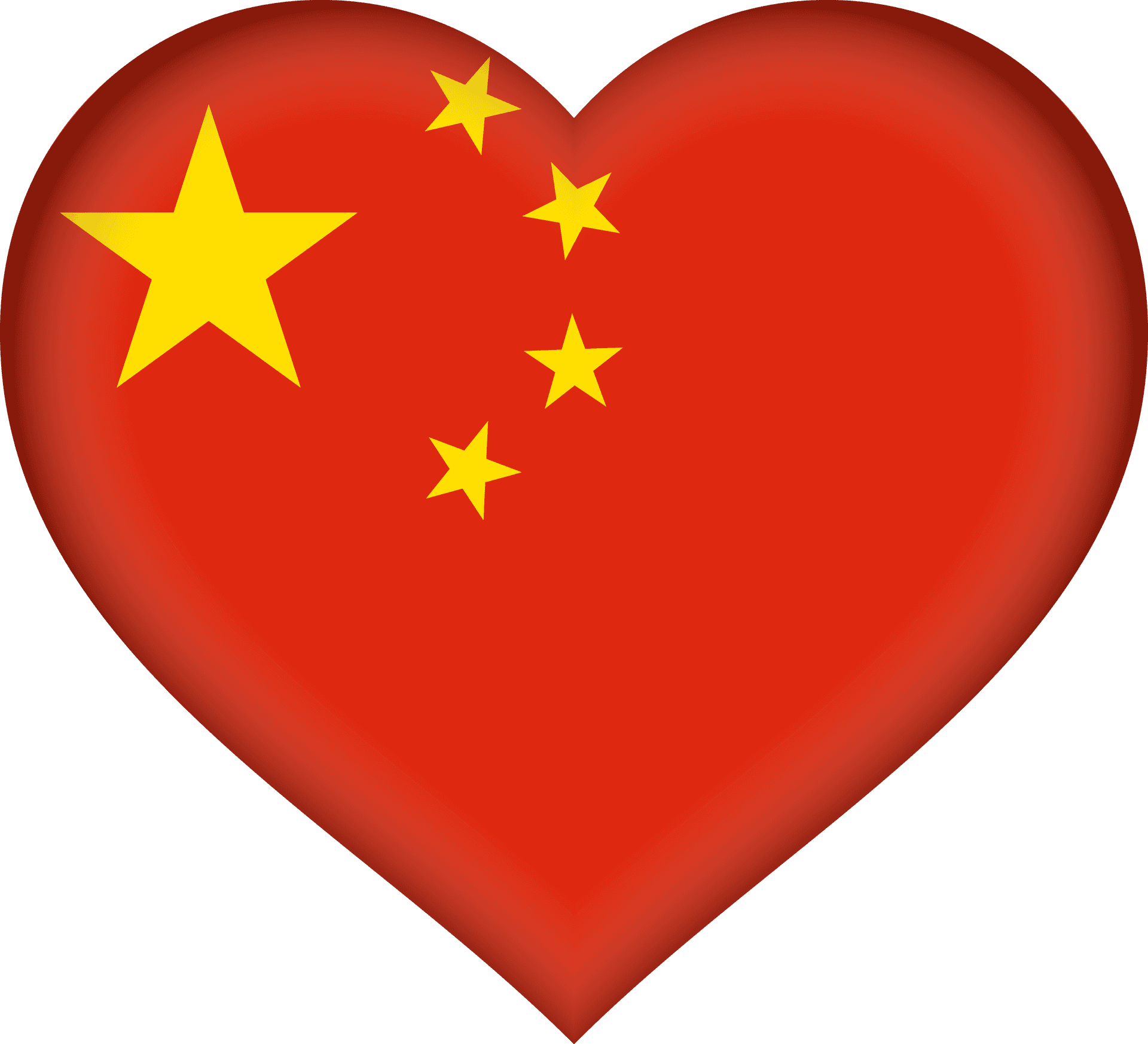 China Flag Heart Shape PNG