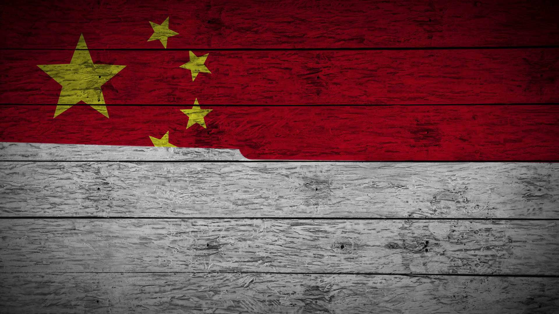 Chinaflagge Auf Holz Wallpaper