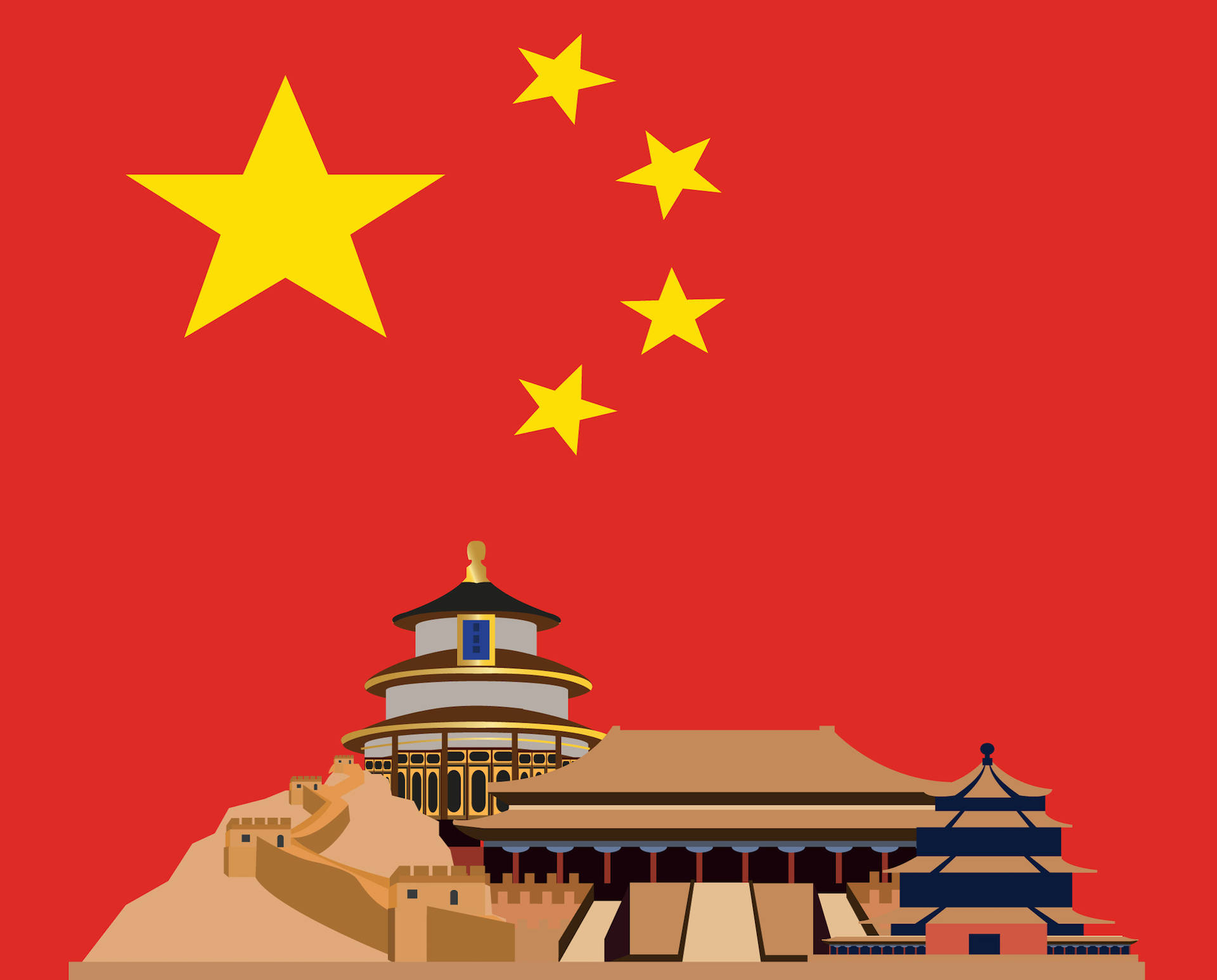 China Flag Popular Destinations
