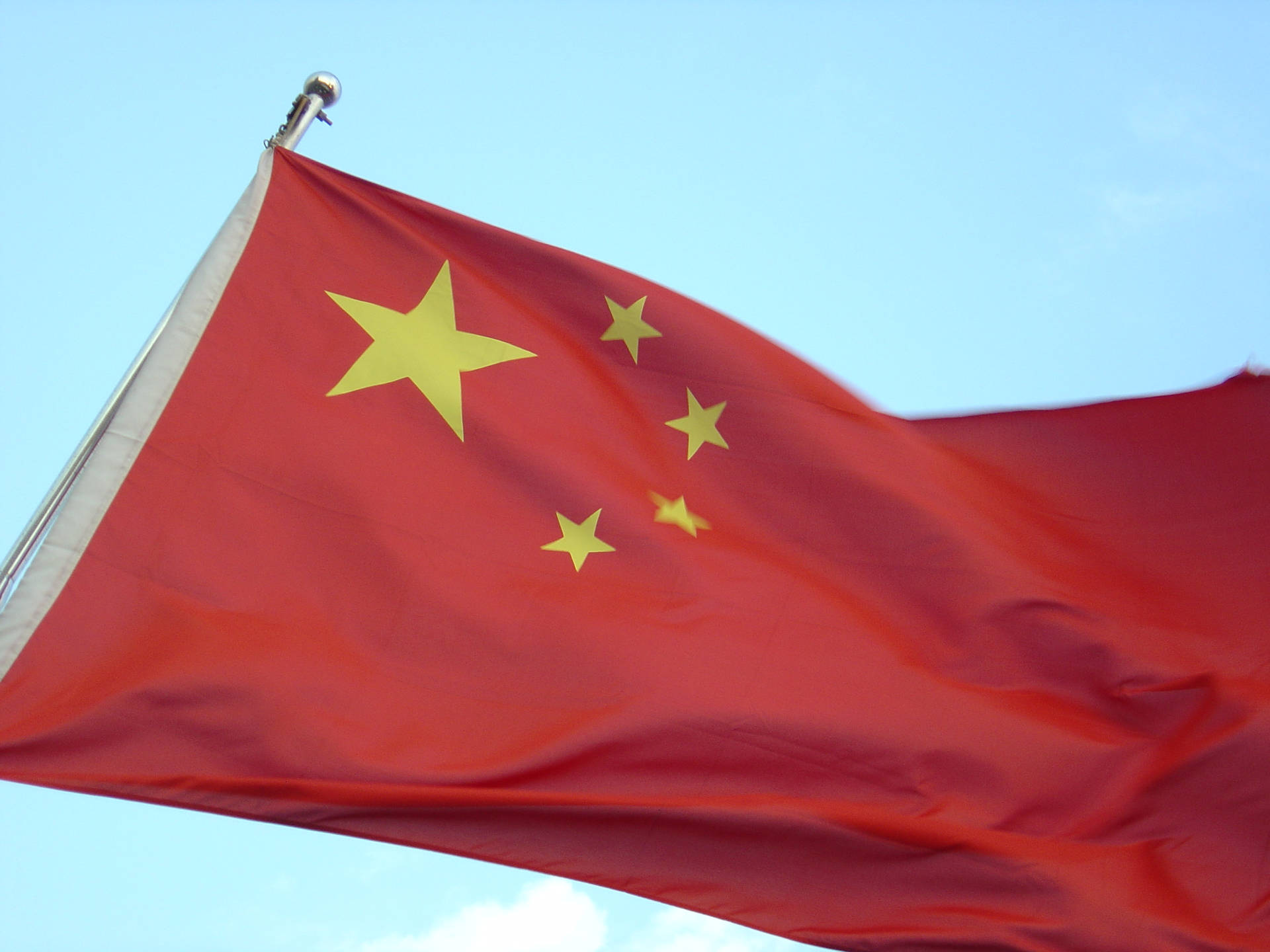China Flag Sky Background
