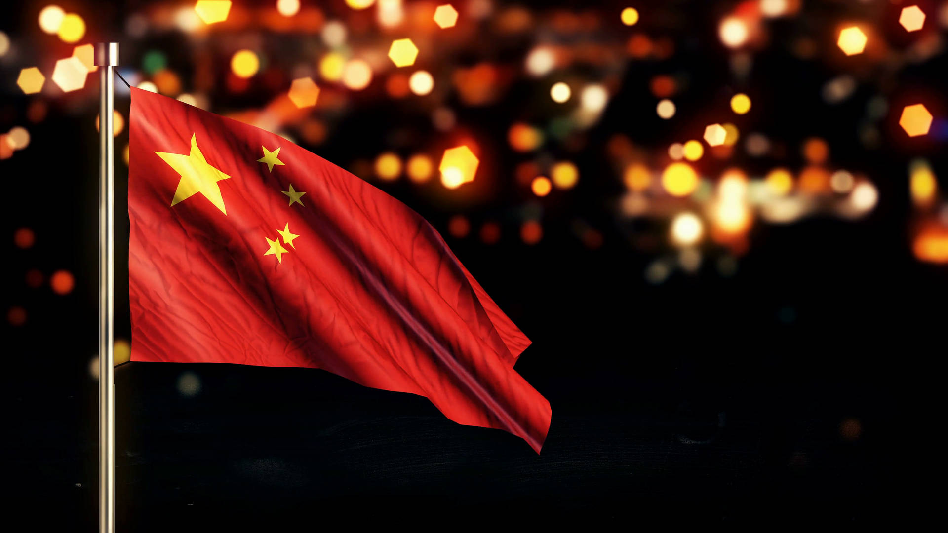 China Flag Sparkles Background