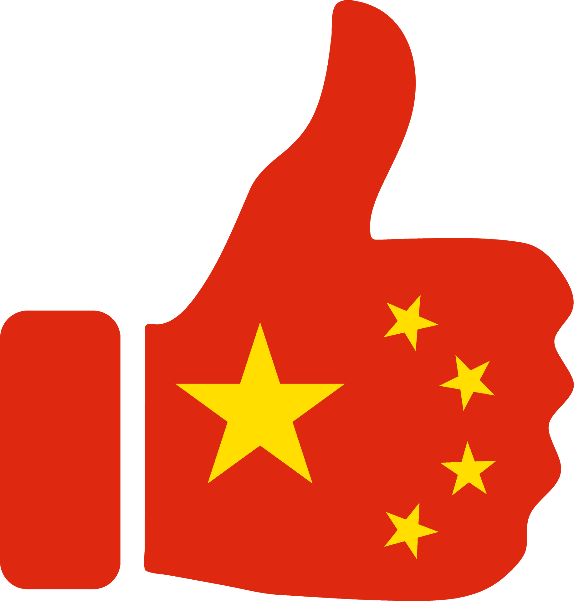 China Flag Thumbs Up Graphic PNG