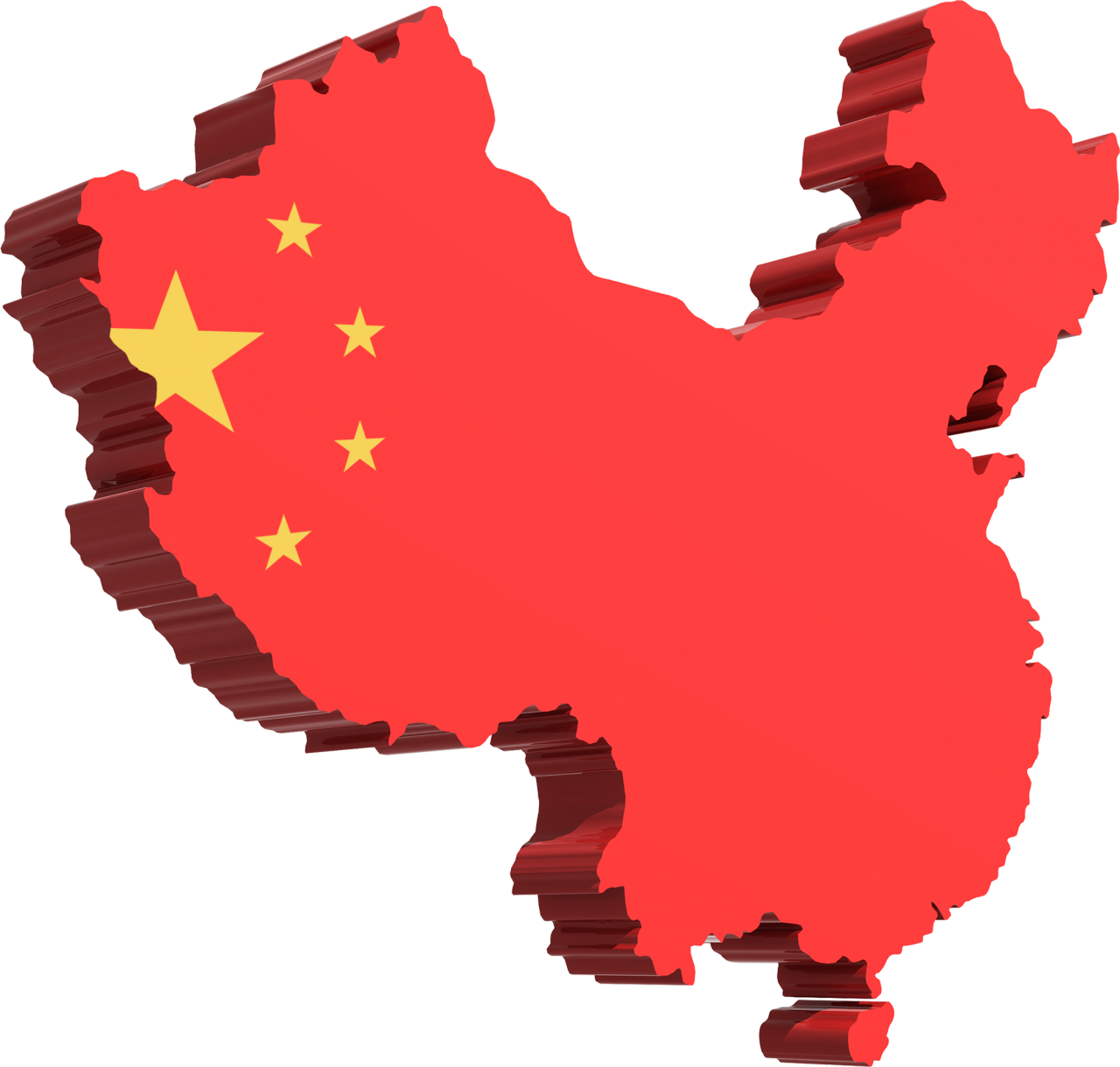 China Map Flag3 D Render PNG