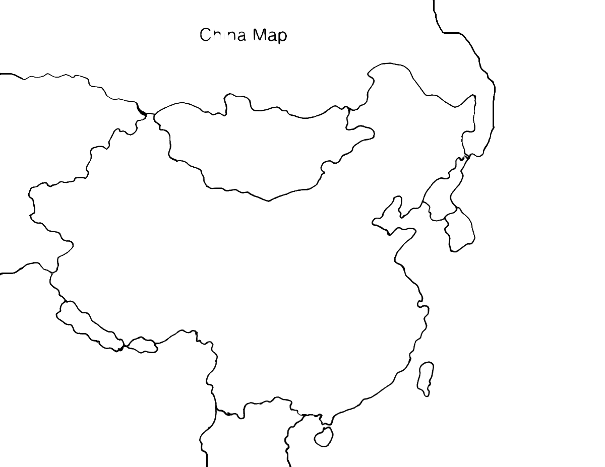 China Outline Map PNG