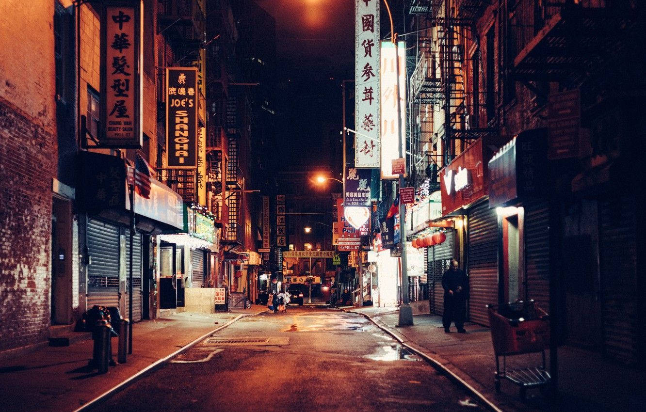 Chinatown Cinematic Photography Wallpaper