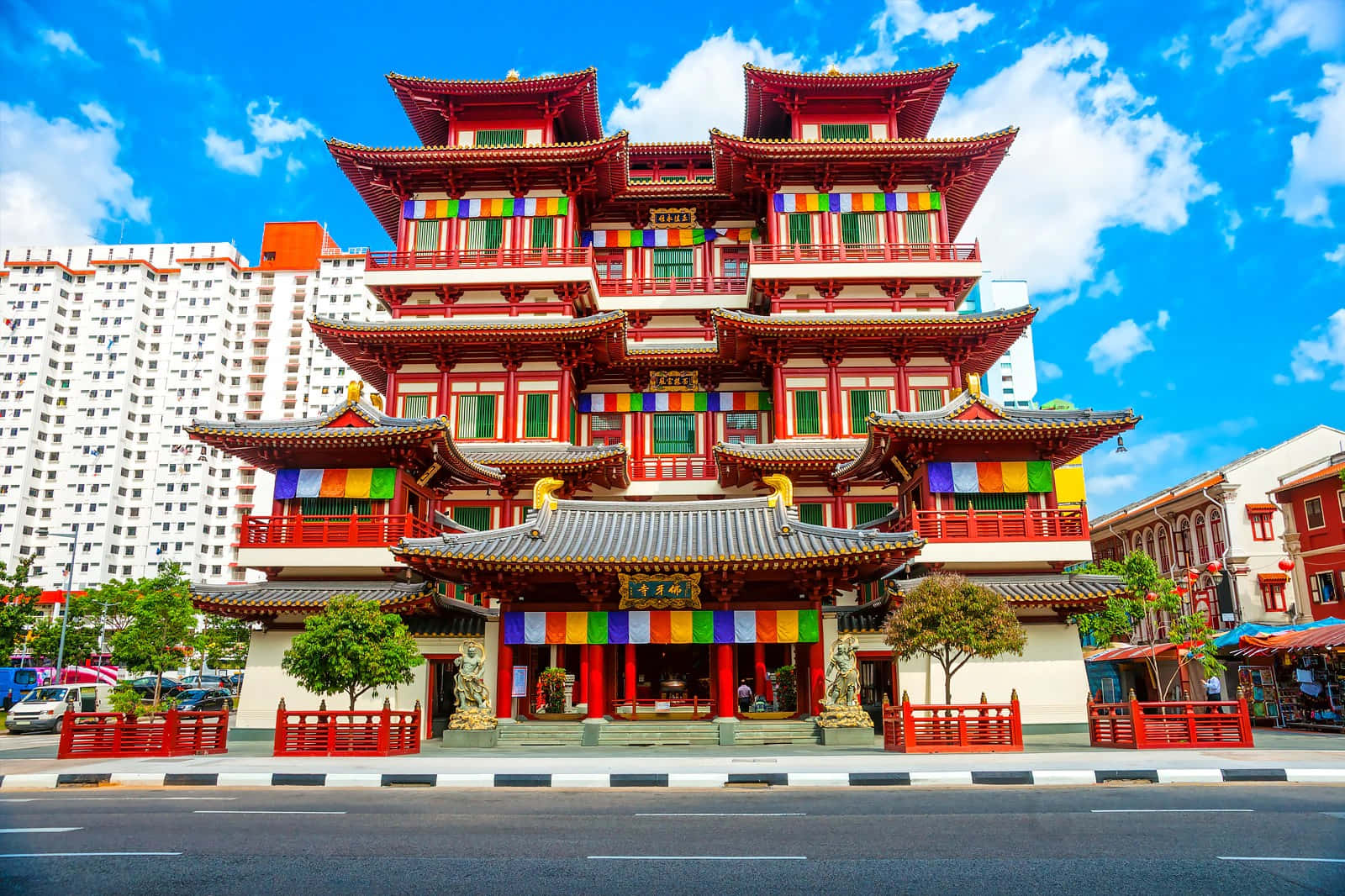 Chinatown Singapore Buddha Tooth Relic Temple Wallpaper